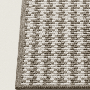Op maat gemaakt buitenkleed grof in 2 kleuren beige met bruin