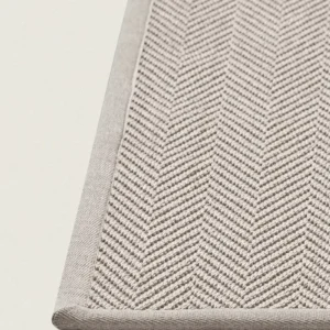 Buitenkleed fijn geweven met visgraat patroon beige