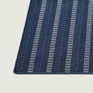 Buitenkleed met visgraat & strepen - blauw